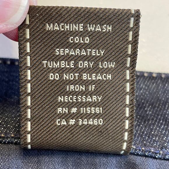 7 For All Mankind Dark Blue Denim Crop Dojo Low Rise Straight Leg Y2K Jeans 28 - Picture 11 of 15